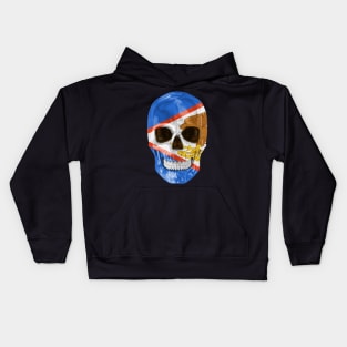 American Samoa Flag Skull - Gift for American Samoan With Roots From American Samoa Kids Hoodie